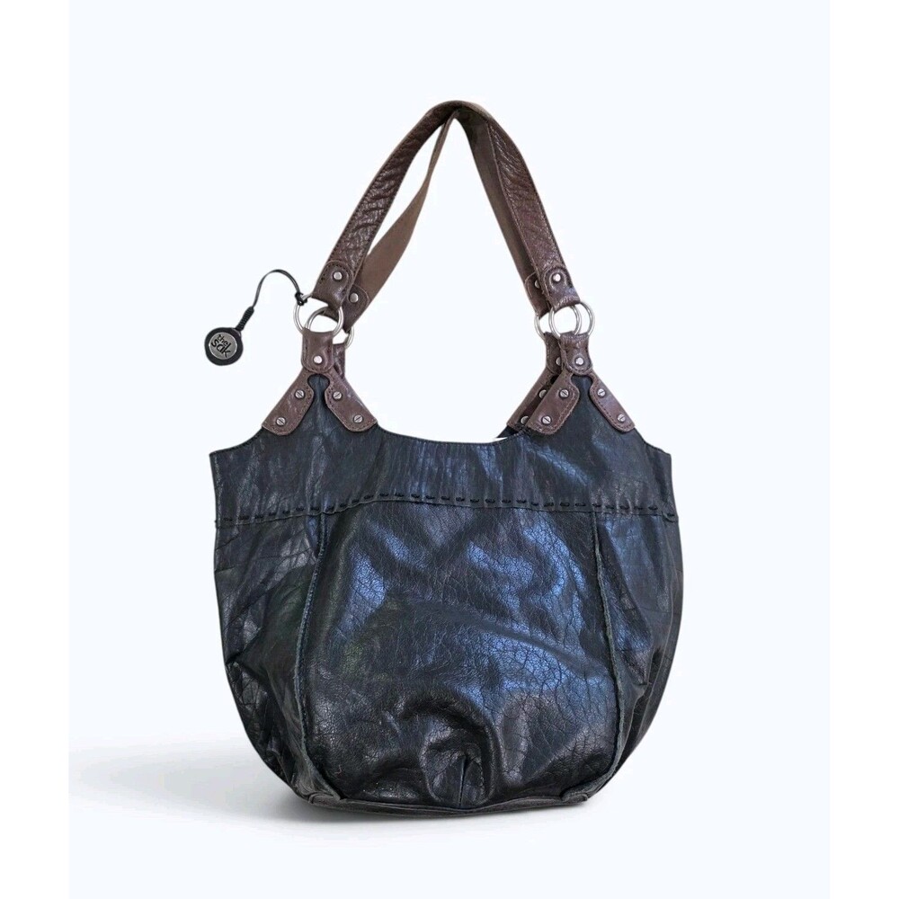 The Sak Indio Leather Hobo Bag Black Slouchy Boho Shoulder Purse